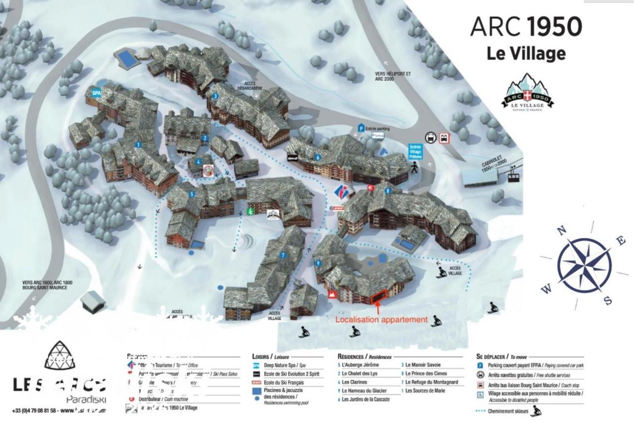 Arc 1950 - Exposition Sud - Vue Pistes De Skis & Montagnes Apartment Les Arcs  Luaran gambar